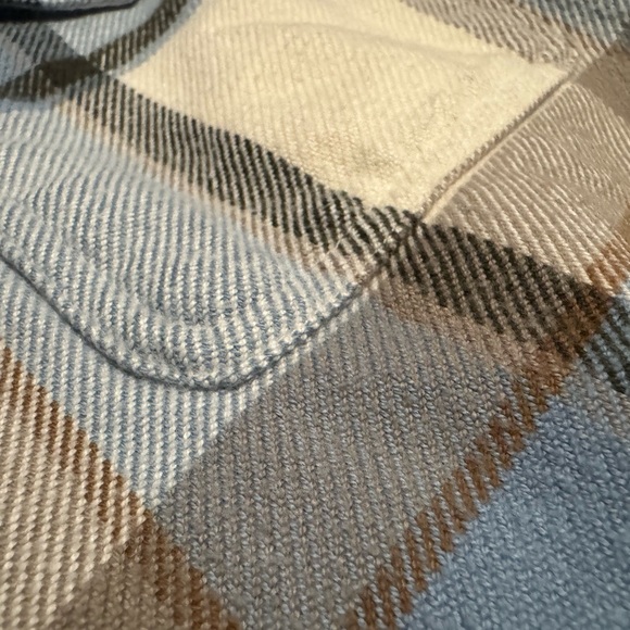 Patagonia Fjord Flannel Shirt Men’s XXL Blue Brown Cream Plaid Winter Hiking - Picture 5 of 6